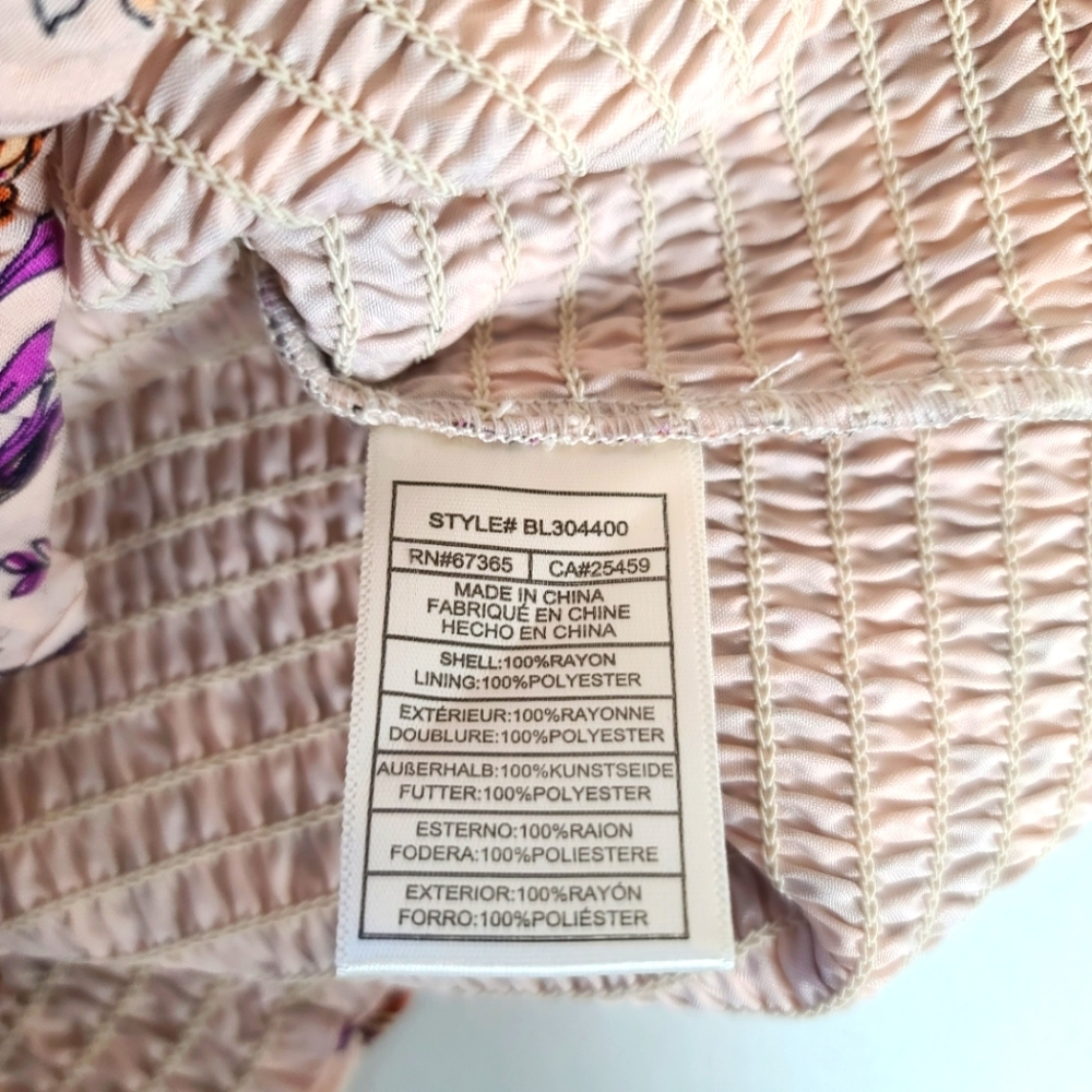 BB DAKOTA Steve Madden Paisley Print Smocked Blouse Top NEW - Picture 7 of 11